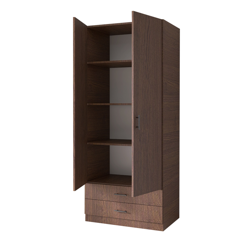 Dulap 2 usi si 2 sertare, H200 x L80 x A52cm, Material Pal 18mm, Culoare Wenge