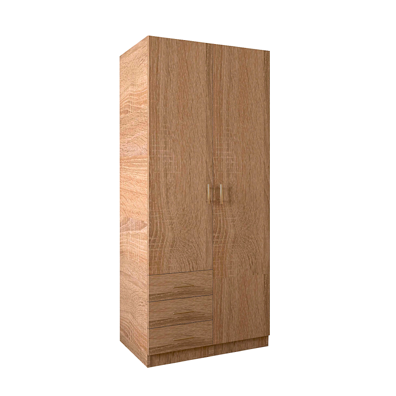 Dulap 2 usi si 3 sertare, H200 x L80 x A50cm, Material Pal 18mm, Culoare Sonoma