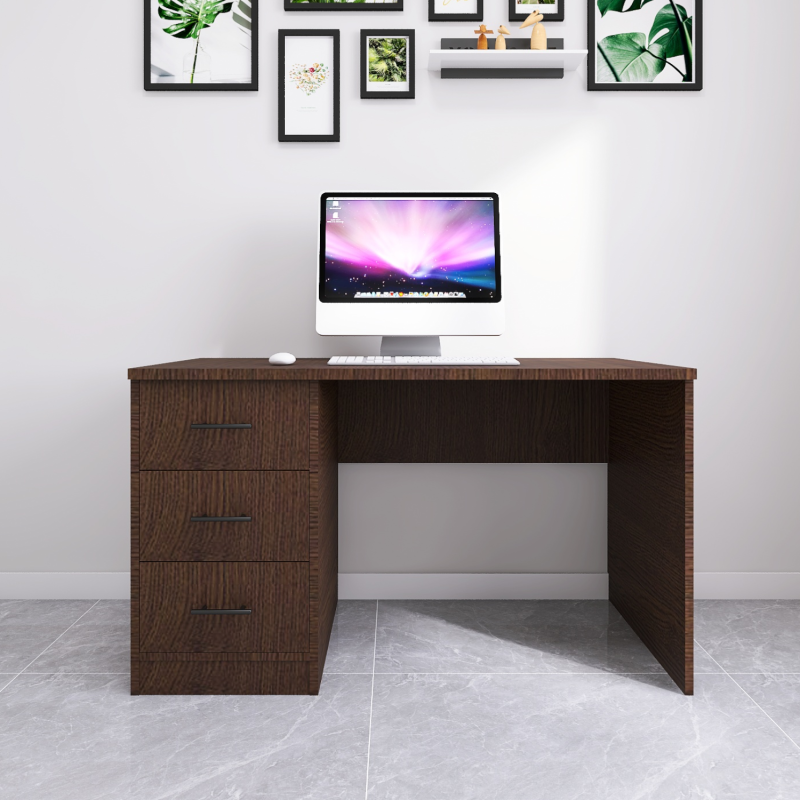 Birou cu 3 sertare, L120 x H780 x A60 cm, Culoare Wenge, Pal 18mm