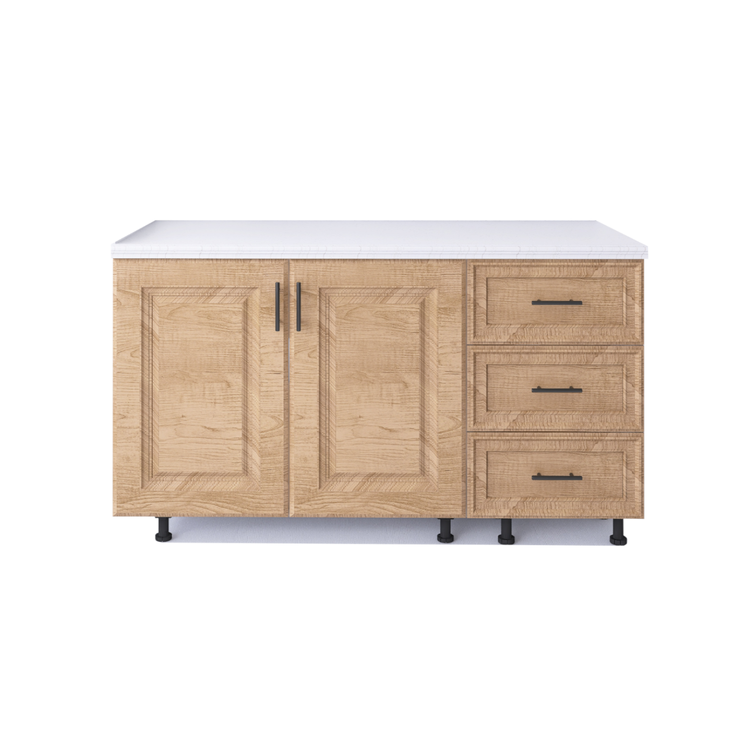 Corp Bucatarie Inferior H90 x A50 x L120 cm, Culoare Nuc,Front MDF infoliat , Pal 18mm, Blat Termorezistent 120 cm