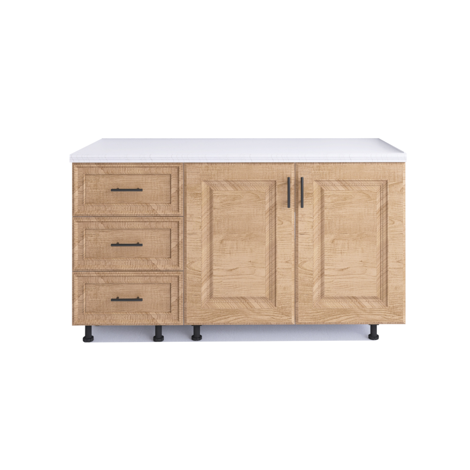 Corp Bucatarie Inferior H90 x A50 x L120 cm, Culoare Nuc,Front MDF infoliat , Pal 18mm, Blat Termorezistent 120 cm