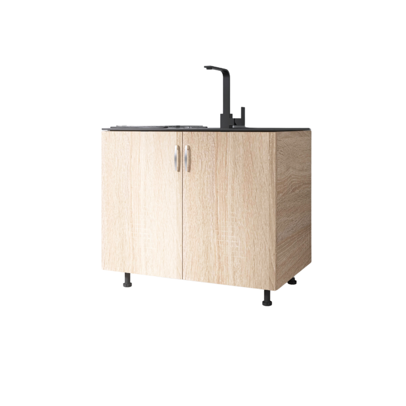 Corp Masca de Chiuveta  L80 x H87 x A50cm, Front Stejar Sonoma,  Pal 18mm