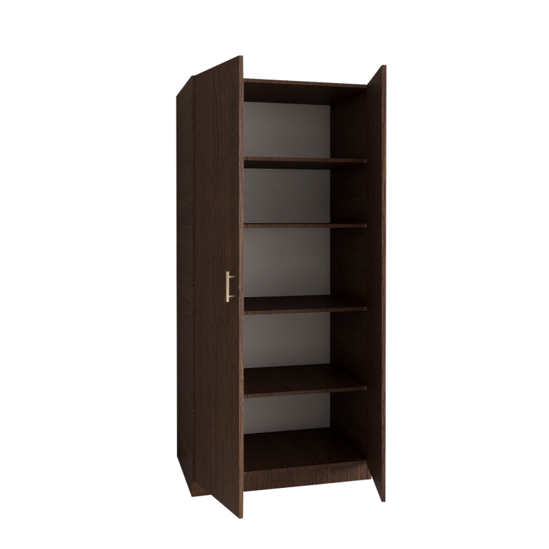 Dulap 2 usi cu rafturi, H200 x L80 x A50cm, Material Pal 18mm, Culoare Wenge