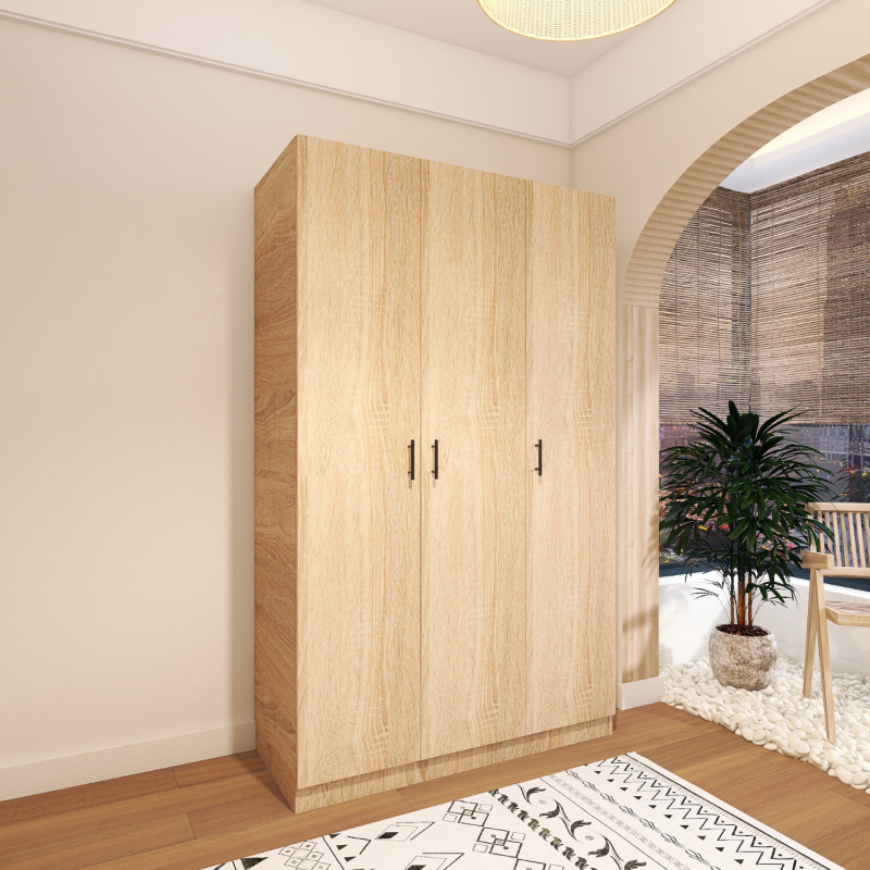 Dulap Oslo , 3 Usi Stejar Sonoma , 120 x 52 x 200 cm, Material Pal 18mm